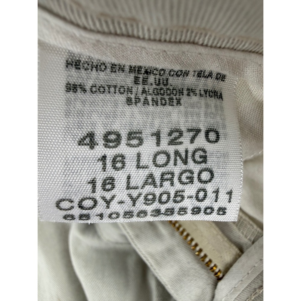 Lee At The Waist Khaki Pants Womens 16Long Straight Leg Chino Beige COY-Y905-011 - Picture 4 of 8